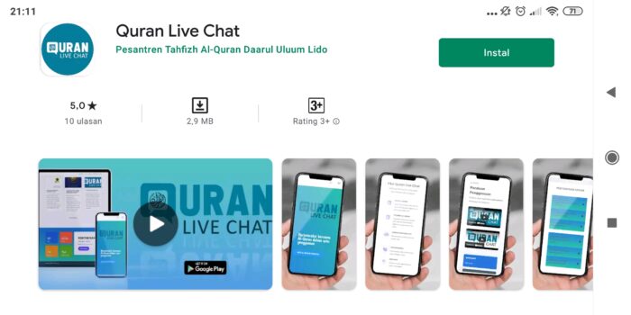 Biar Kekinian, Ayo Install Aplikasi Quran Live Chat!