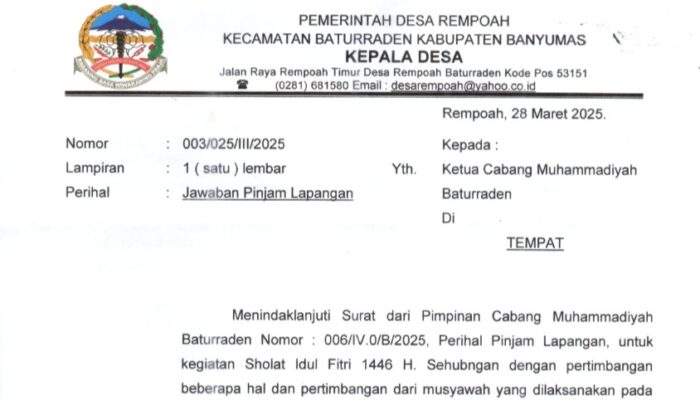 Pemerintah Desa Rempoah Tolak Penggunaan Lapangan untuk Salat Id Warga Muhammadiyah